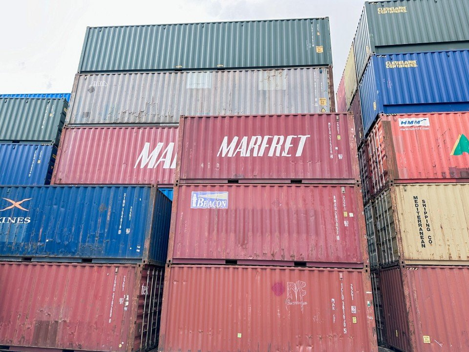 stack of storage containers
