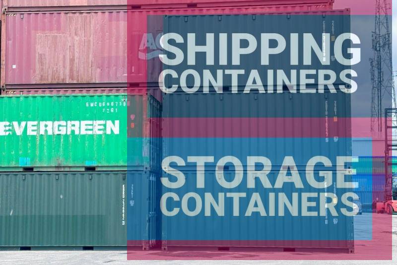 Several shipping containers stacked at a port, with visible branding and a cloudy sky in the background.