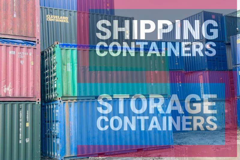 A stack of colorful shipping containers in a muddy environment. Various colors and labels are visible.